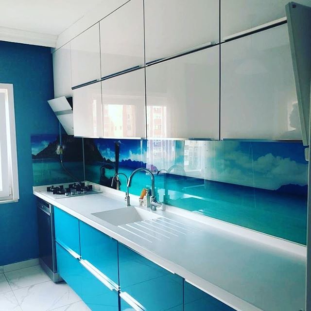 Mutfak Tezgah Arası 3D Cam Panel