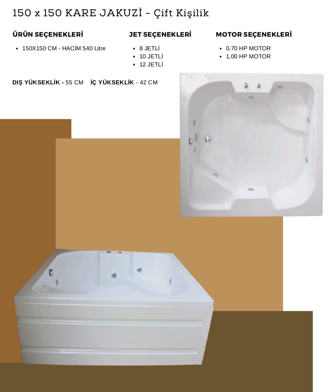 150×150 Kare Jakuzi