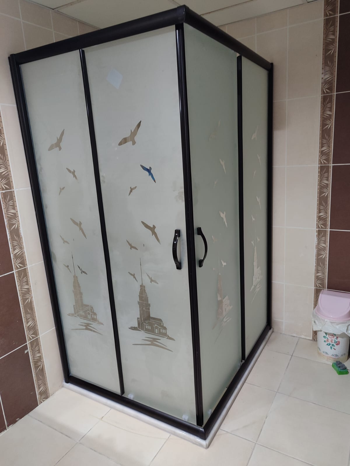 Matrix Serisi Siyah Desenli Duşakabin