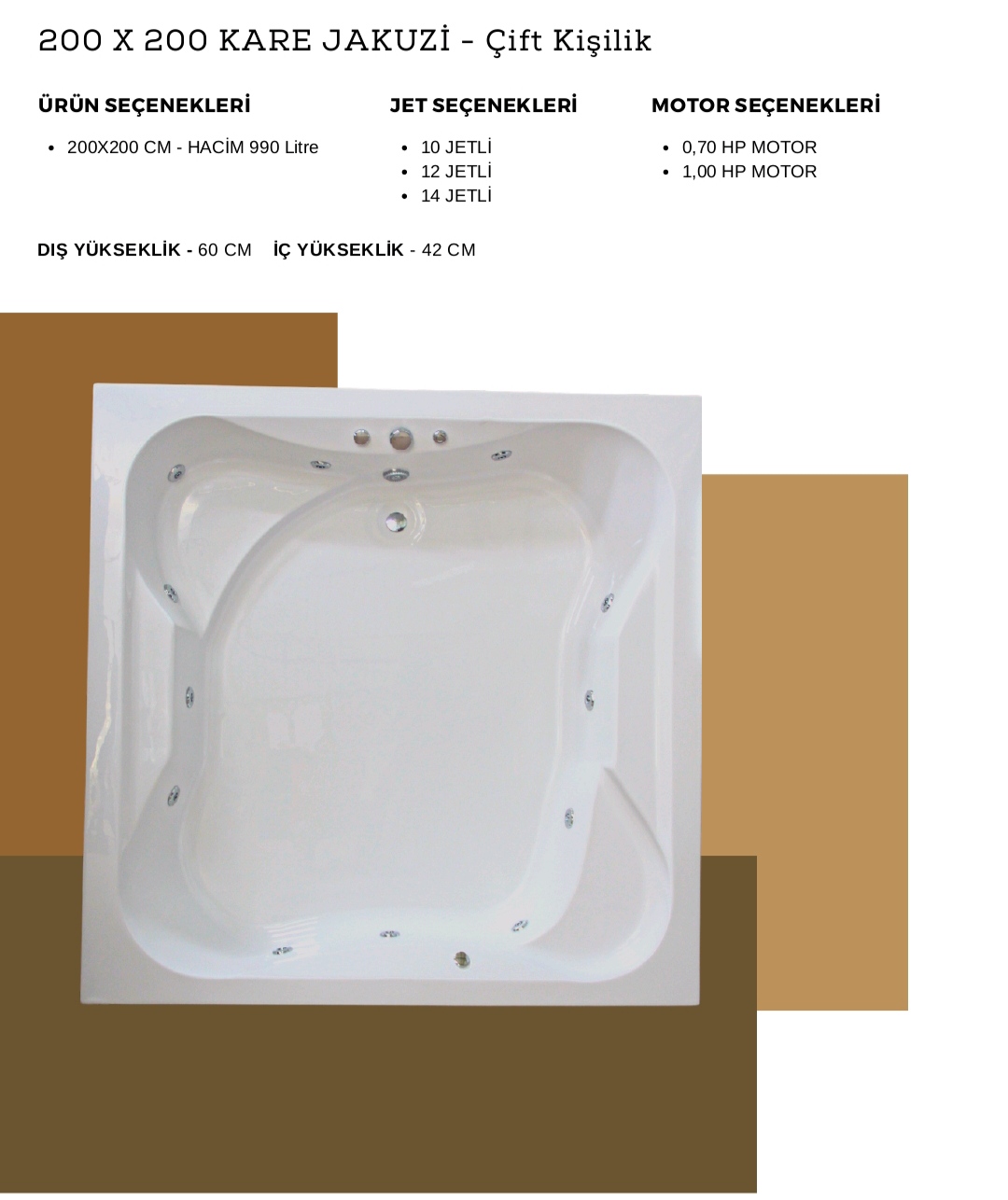 200×200 Kare Jakuzi