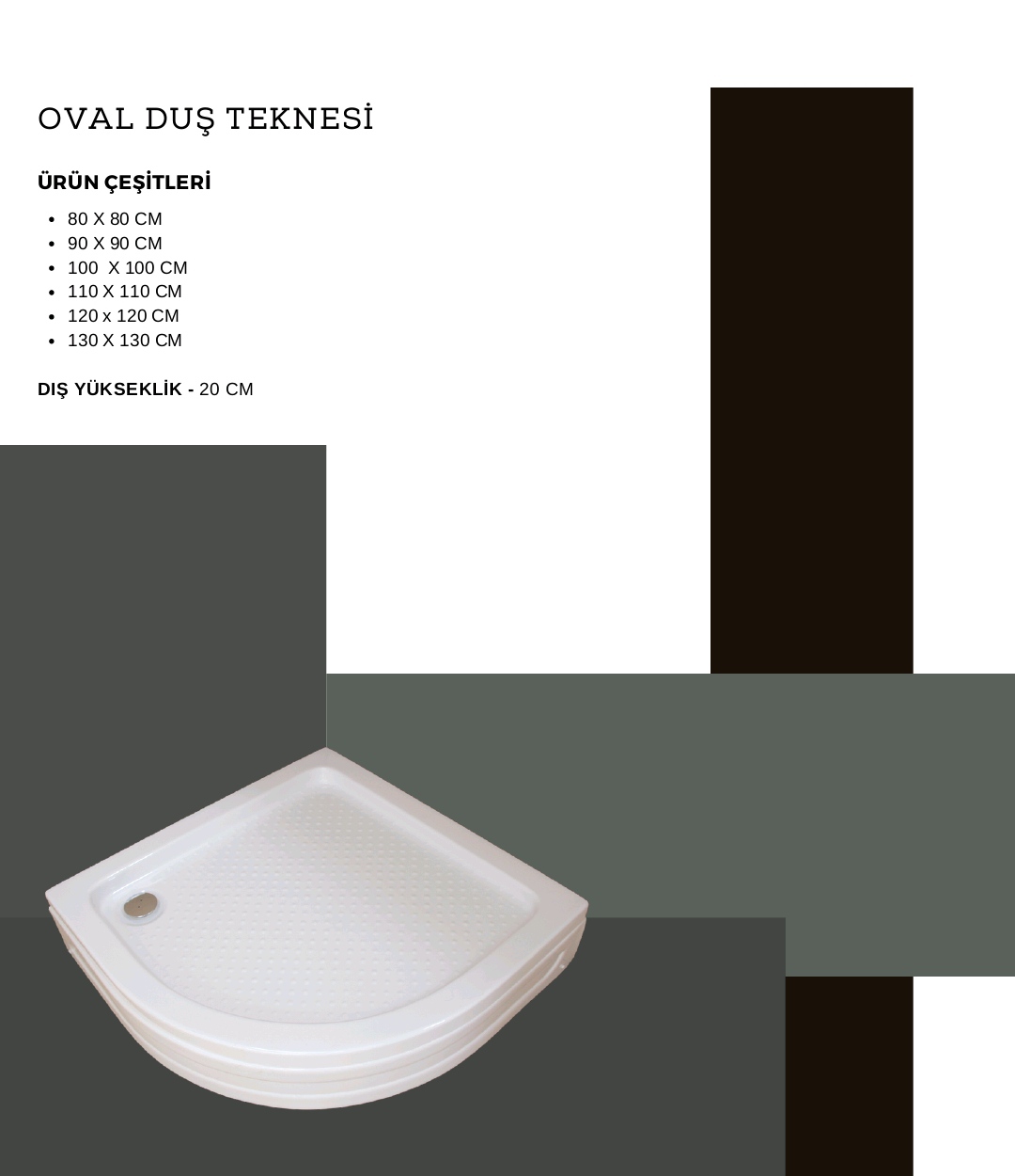 90*90 Oval Duş Teknesi